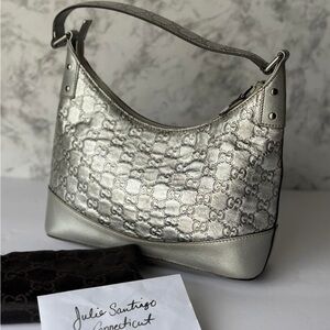 Gucci Metallic Silver Hobo Bag